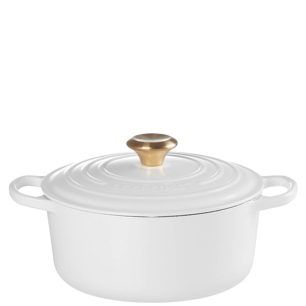 Le Creuset Signature White Cast Iron Round Casserole 24cm